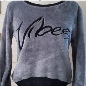 “VIBES” plush soft cropped sweater by Mink Pink!
